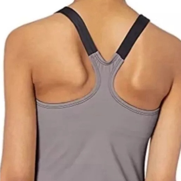Nike Womens Color Surge Powerback Tankini Swimsuit Set Gray/Black Size XL - Picture 4 of 12